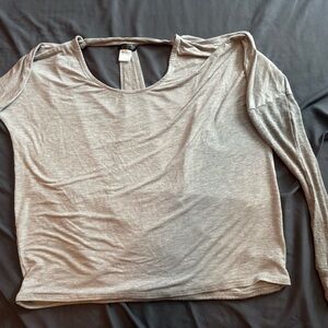 Lascana For Venus Women's Gray Open Back Long Sleeve Top